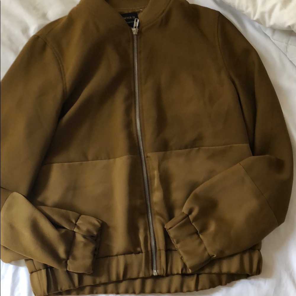 Silky olive bomber